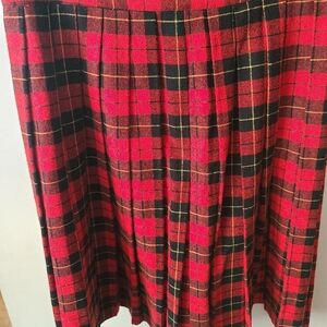 Red and Black Plaid Skirt